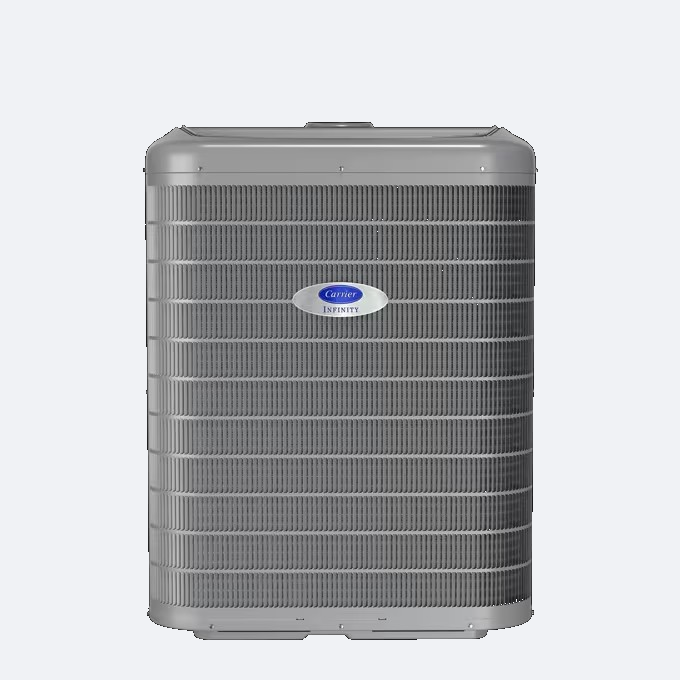 Carrier Infinity 21 Ultimate Cold Climate heat pump outdoor unit model 27VNA1